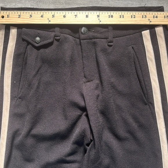 Rag & Bone Milo Side Stripe Zip Track Pants black/cream color Sz 2 - Picture 5 of 11